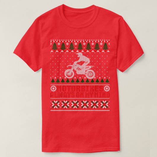 Motorrad Fahrrad Reiten Ugly Weihnachtsgeschenke T-Shirt (Design vorne)