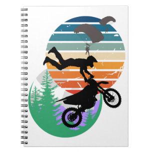 Motorrad, Fallschirme und im Freien Notizblock