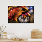 Motorrad - Flamme auf Poster (Küche)