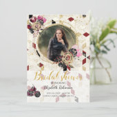 Motorrad Foto Bridal Dusche Einladung (Stehend Vorderseite)