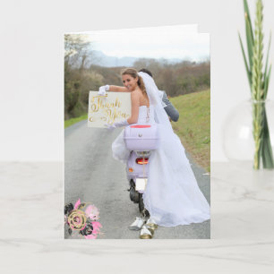 Motorrad-Foto-Hochzeit-Dankeschön Karte