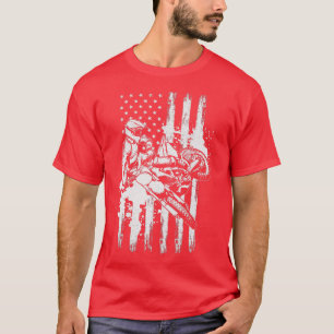 Motorrad Freestyle Supercross American Flag Moto T-Shirt