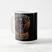 🦅 Motorrad-Freiheitsgrafik für Fahrer 🏍️ Kaffeetasse (Vorderseite Links)