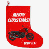 Motorrad - frohe Weihnachten Großer Weihnachtsstrumpf (Vorderseite)