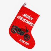 Motorrad - frohe Weihnachten Großer Weihnachtsstrumpf (Vorderansicht (hängend))