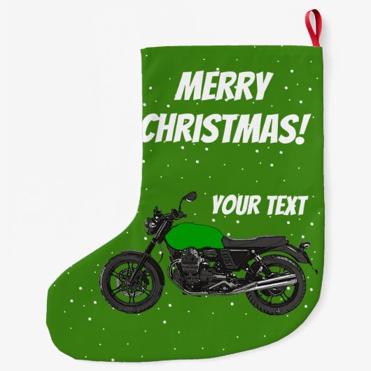 Motorrad - frohe Weihnachten Großer Weihnachtsstrumpf (Rückseite)