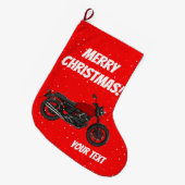 Motorrad - frohe Weihnachten Großer Weihnachtsstrumpf (Vorderansicht (hängend))