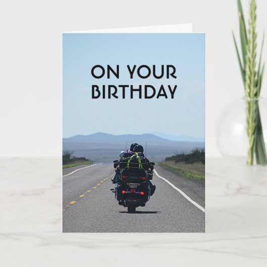 Motorrad Funny Road Geburtstag Karte (Vorderseite)
