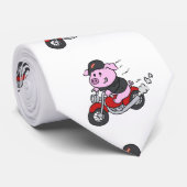 Motorrad "Funny Schweinefahren" | Farbe wählen Krawatte (Gerollt)