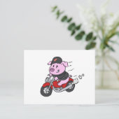 Motorrad "Funny Schweinefahren" | Farbe wählen Postkarte (Stehend Vorderseite)