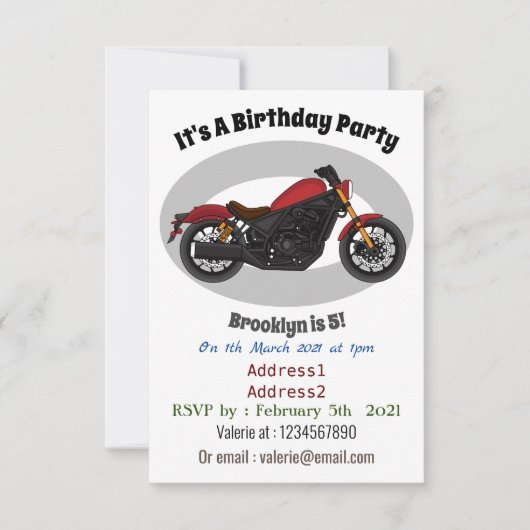 Motorrad für coole Kreuzfahrten Einladung (Vorderseite)