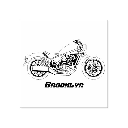 Motorrad für coole Kreuzfahrten Gummistempel (Prägung)