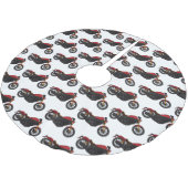 Motorrad für coole Kreuzfahrten Polyester Weihnachtsbaumdecke (Schrägansicht)