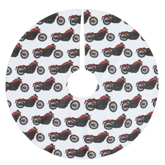 Motorrad für coole Kreuzfahrten Polyester Weihnachtsbaumdecke (Vorderseite)