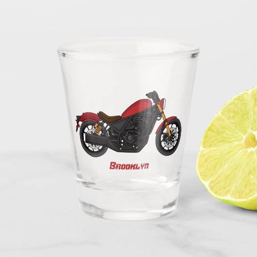 Motorrad für coole Kreuzfahrten Schnapsglas (Vorderseite)