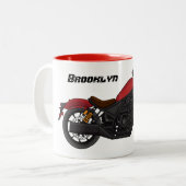 Motorrad für coole Kreuzfahrten Zweifarbige Tasse (Vorderseite Links)