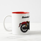 Motorrad für coole Kreuzfahrten Zweifarbige Tasse (Links)