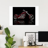 Motorrad für den benutzerdefinierten Chopper Poster (Heimbüro)