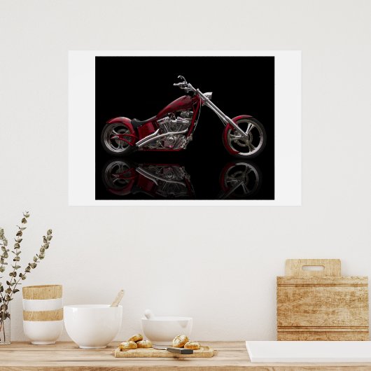 Motorrad für den benutzerdefinierten Chopper Poster (Küche)