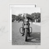 Motorrad für Mädchen, 1937 Postkarte (Vorne/Hinten)