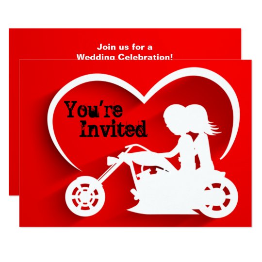 Motorrad für Paare, Einladung zur Hochzeit Zazzle.de