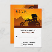 Motorrad für Paare mit Hochzeit RSVP Karte (Vorne/Hinten)