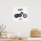 Motorrad für Vintagen Chopper Poster (Küche)
