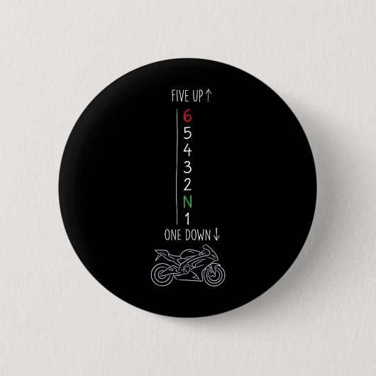 Motorrad Gangschaltung Eins Runter Fünf Hoch Biker Button (Vorderseite)