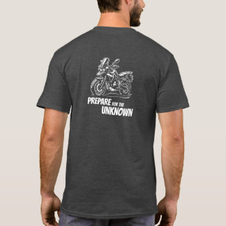 Motorrad-Garage Bereite dich auf das Unbekannte T- T-Shirt