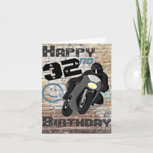Motorrad 'Geburtstag 32nf noch Got Karte (Vorderseite)