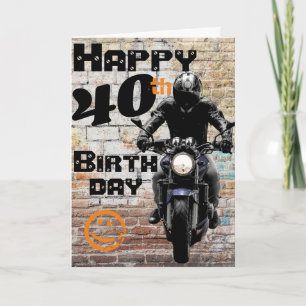 Motorrad 'Geburtstag 40. Immer noch drauf Karte