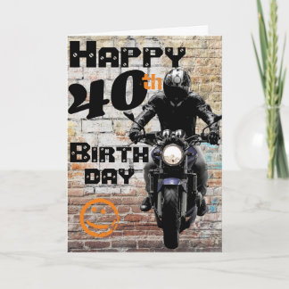 Motorrad 'Geburtstag 40. Immer noch drauf Karte