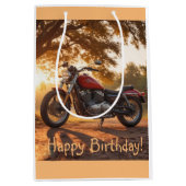 Motorrad Geburtstag Mittlere Geschenktüte (Vorderseite)