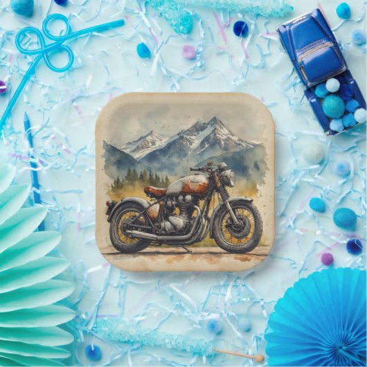 MOTORRAD Geburtstag oder Junggesellenabschied Pappteller (Party)
