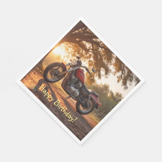 Motorrad Geburtstag Serviette (Ecke)