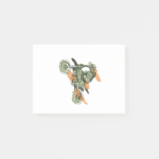 Motorrad - Geländefahrer Post-it Klebezettel (Vorderseite)