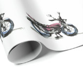 Motorrad Geschenkpapier (Rolleneckpunkt)