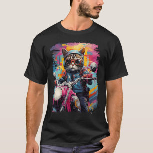 Motorrad Getriebe Katze auf Motorrad T-Shirt