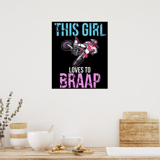 Motorrad Girls Dirt Bike Motocross Braap Poster (Küche)