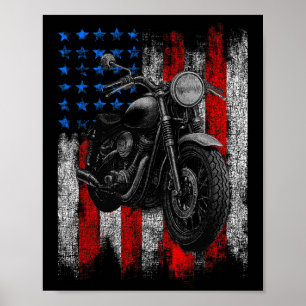 Motorrad-Grafik-Mens-Biker-amerikanische Flagge Poster