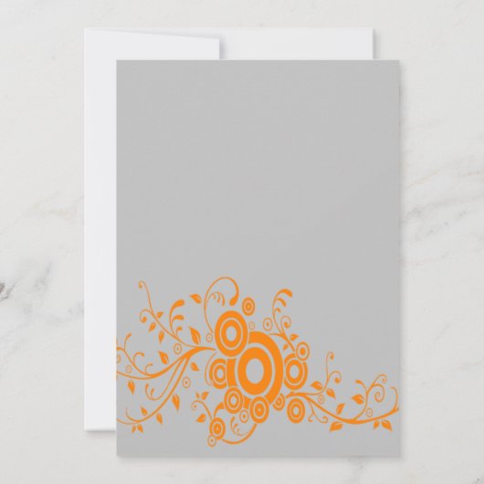 Motorrad grau, schwarz, orange Hochzeit Einladung (Rückseite)