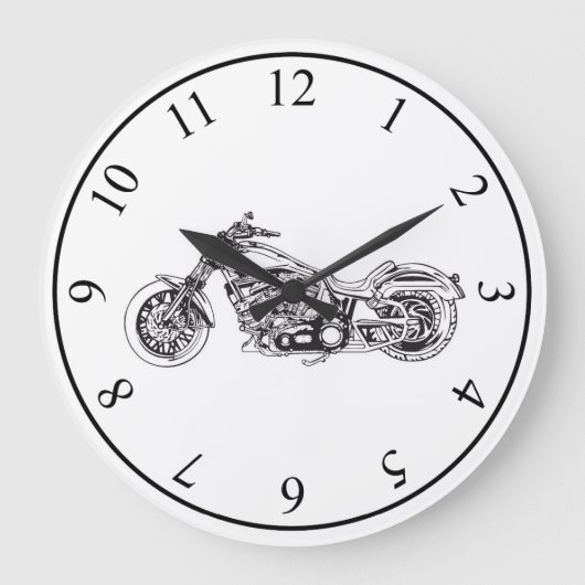 Motorrad Große Wanduhr (Vorderseite)