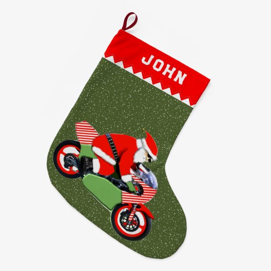 Motorrad Großer Weihnachtsstrumpf (Vorderansicht (hängend))