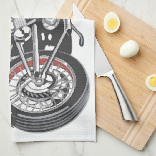 Motorrad. Handtuch (Viertel Falte)