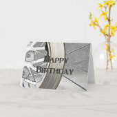 Motorrad Happy Birthday Card Karte (Gelbe Blume)