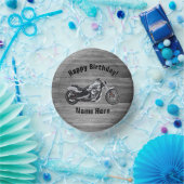 Motorrad Happy Geburtstag Individuelle Name Cool Pappteller (Party)