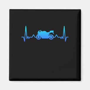 Motorrad-Heartbeat-Biking-Geschenk für Biker Vater Magnet