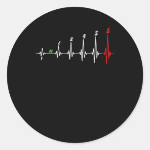 Motorrad Herzschlag Geschwindigkeit Bike Motocross Runder Aufkleber