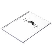 Motorrad-Herzschlag-Radfahrer-GIF Notizblock (Linke Seite)