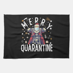 Motorrad-Hipster Santa Face Maske Geschirrtuch